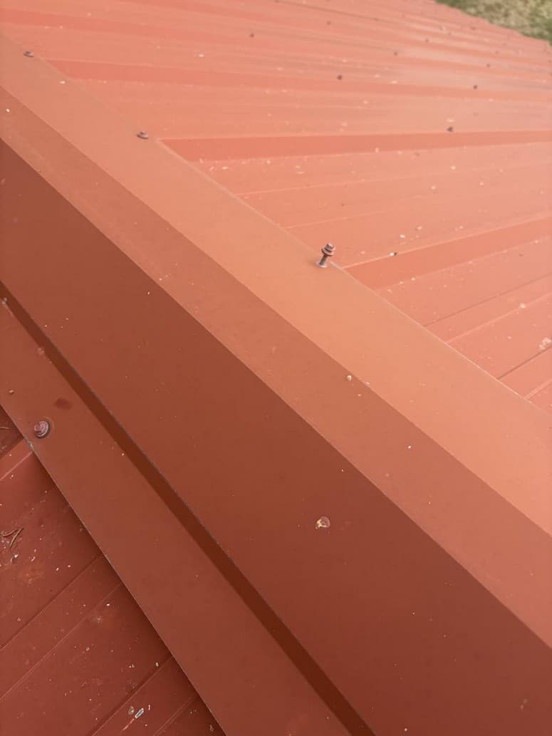 Photo 8 — Screw standing off the trim / ridge area.